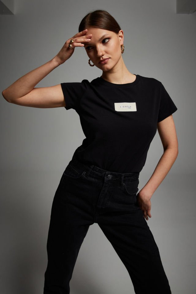 Mom Fit Denim Black Trousers