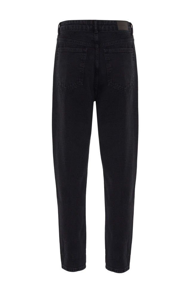 Mom Fit Denim Black Trousers