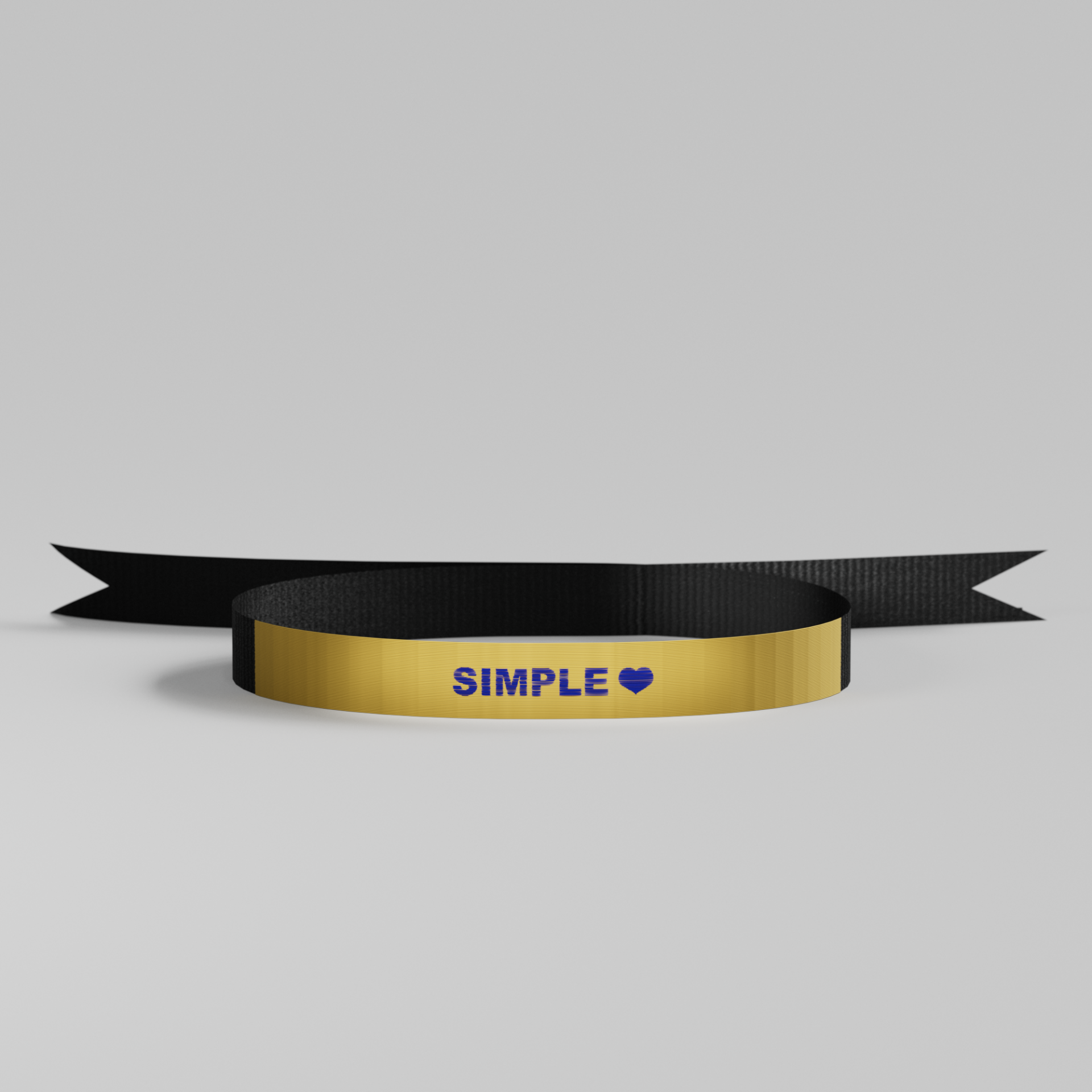 Sarı Zemin Üzeri Mavi Yazılı Bileklik