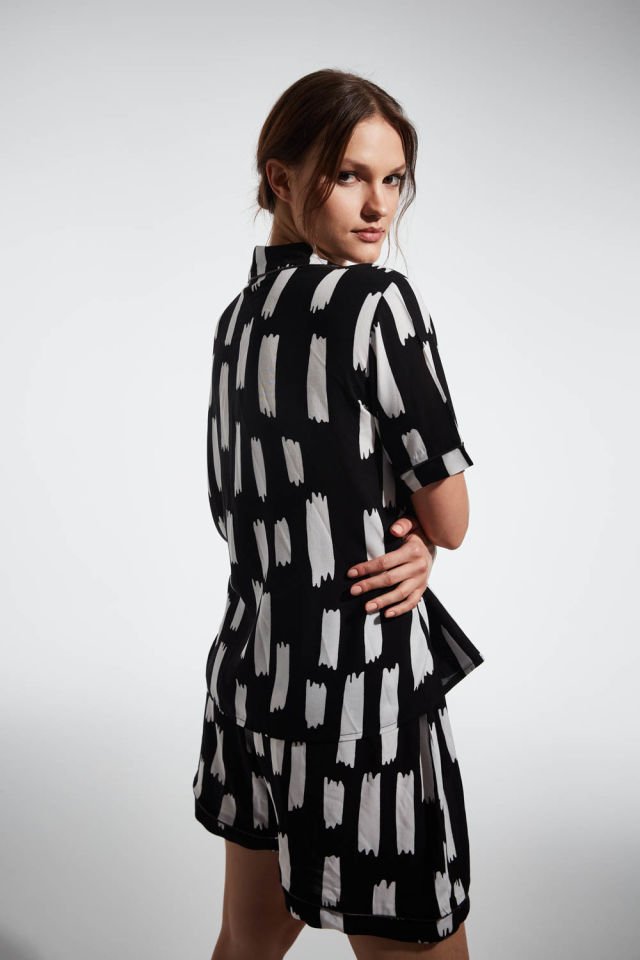 Black White Pijama Takımı