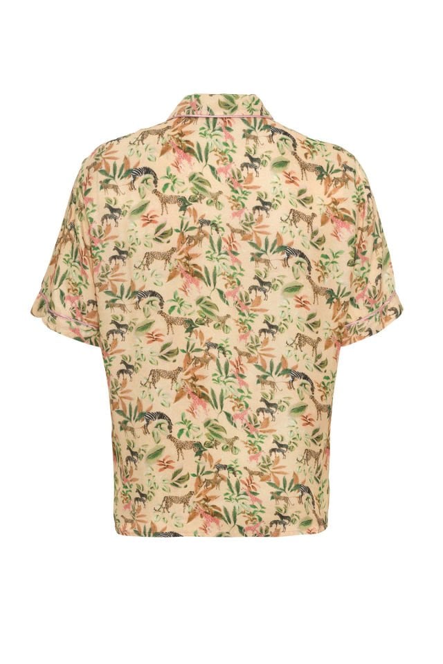 Soft Jungle Viskon Saten Pijama Takımı