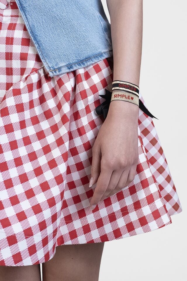 Isabel Kırmızı Beyaz Ekose