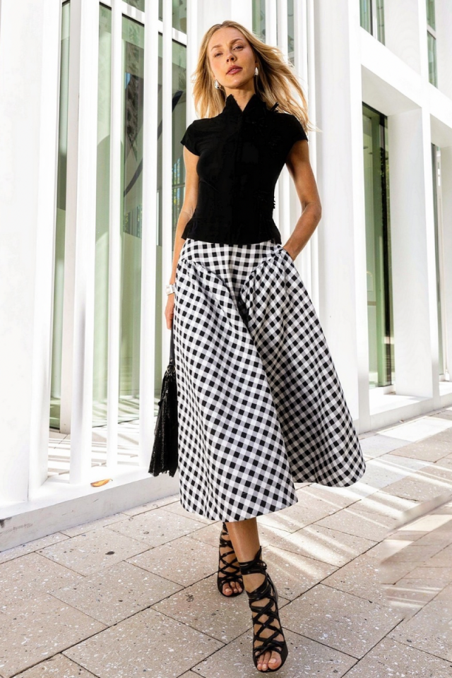 Sofi Black and White Plaid