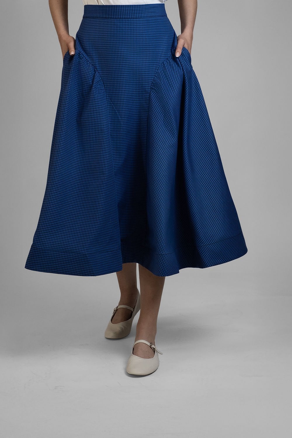 Sofi Gingham Azul - Negro