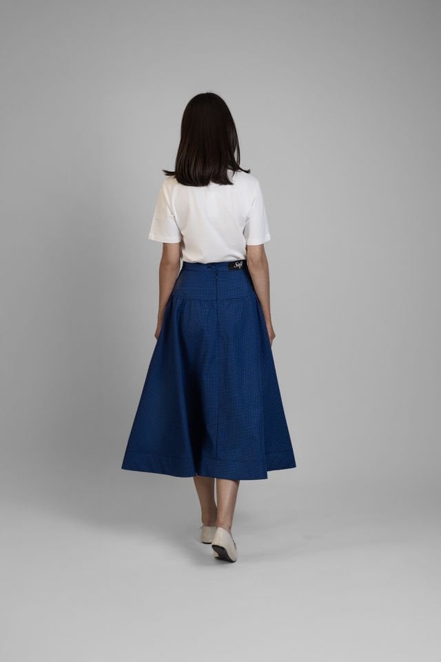 Sofi Gingham Azul - Negro