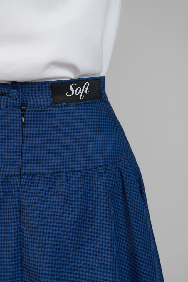 Sofi Gingham Azul - Negro
