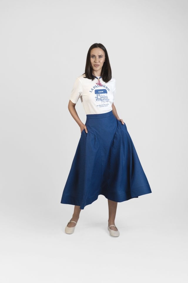 Sofi Gingham Azul - Negro