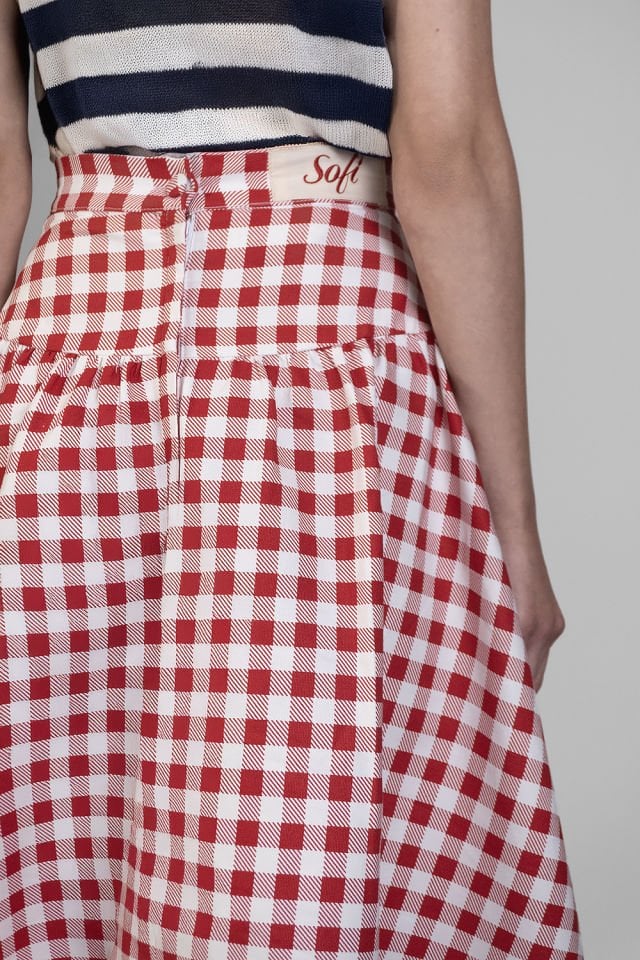 Sofi Red White Plaid