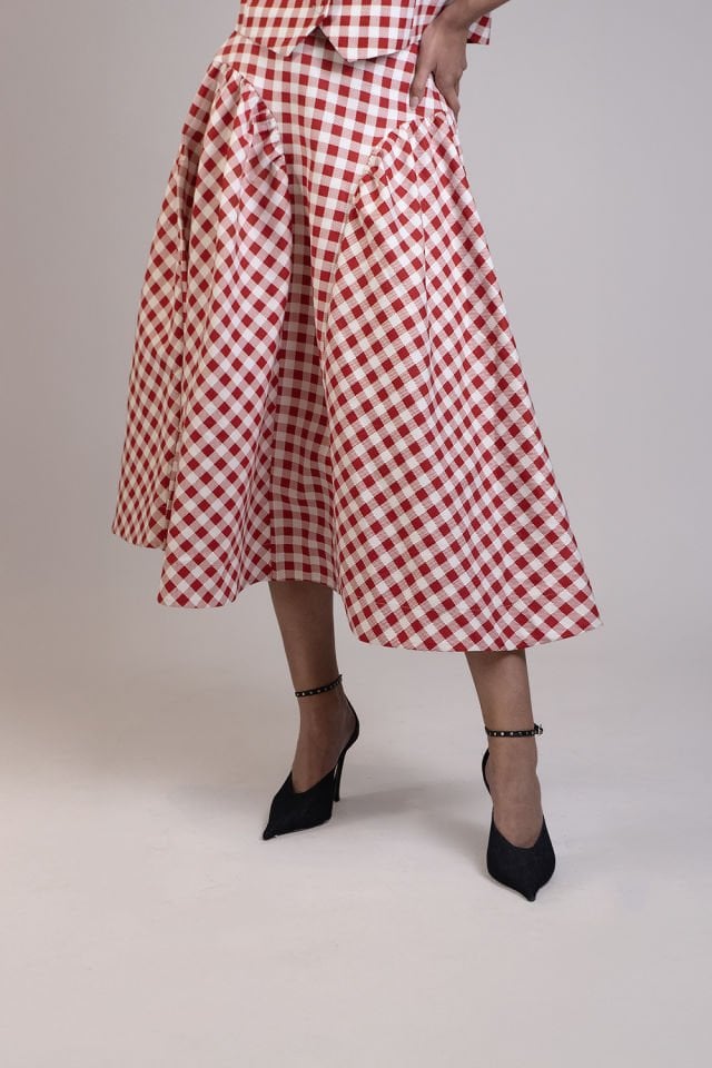 Sofi Red White Plaid