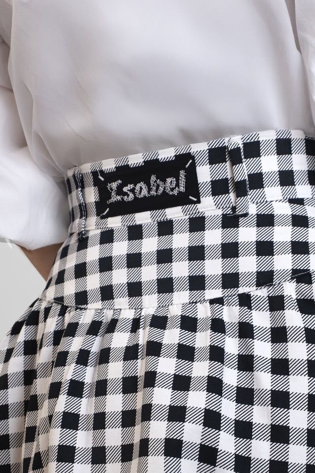 Isabel Siyah Beyaz Ekose