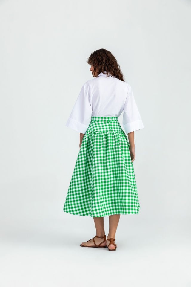 Sofi Skirt Green White Checked