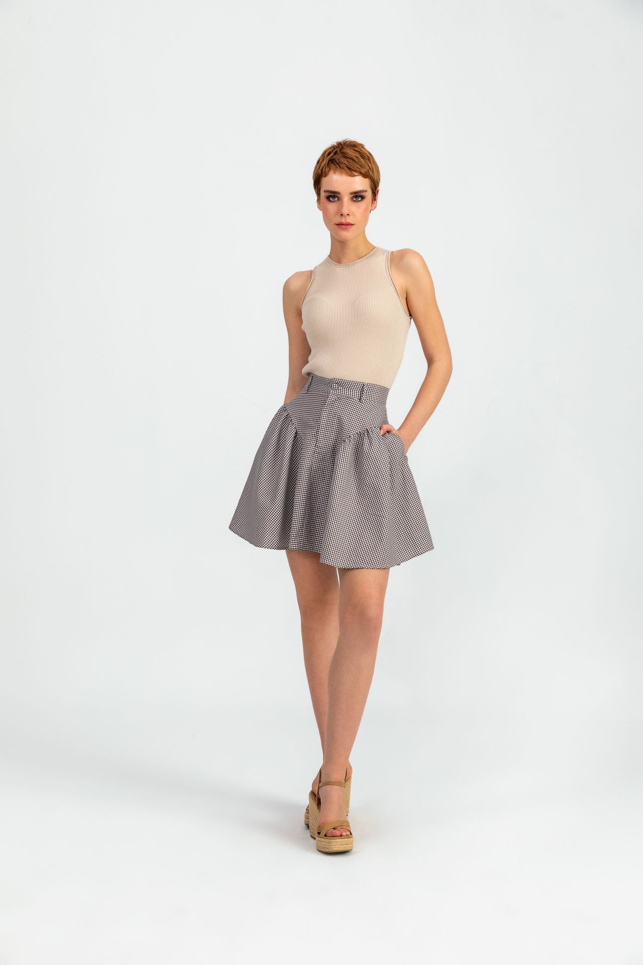 Isabel Marrón Blanco Pequeño Vichy