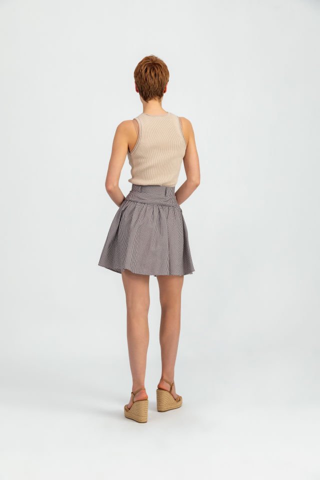 Isabel Kahve Beyaz Küçük Pötikare