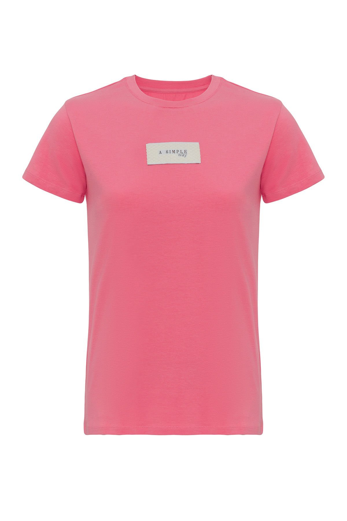 Happy T-shirt Front Brand Printed Pink
