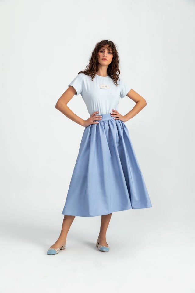 Happy T-shirt Front Brand Printed Blue