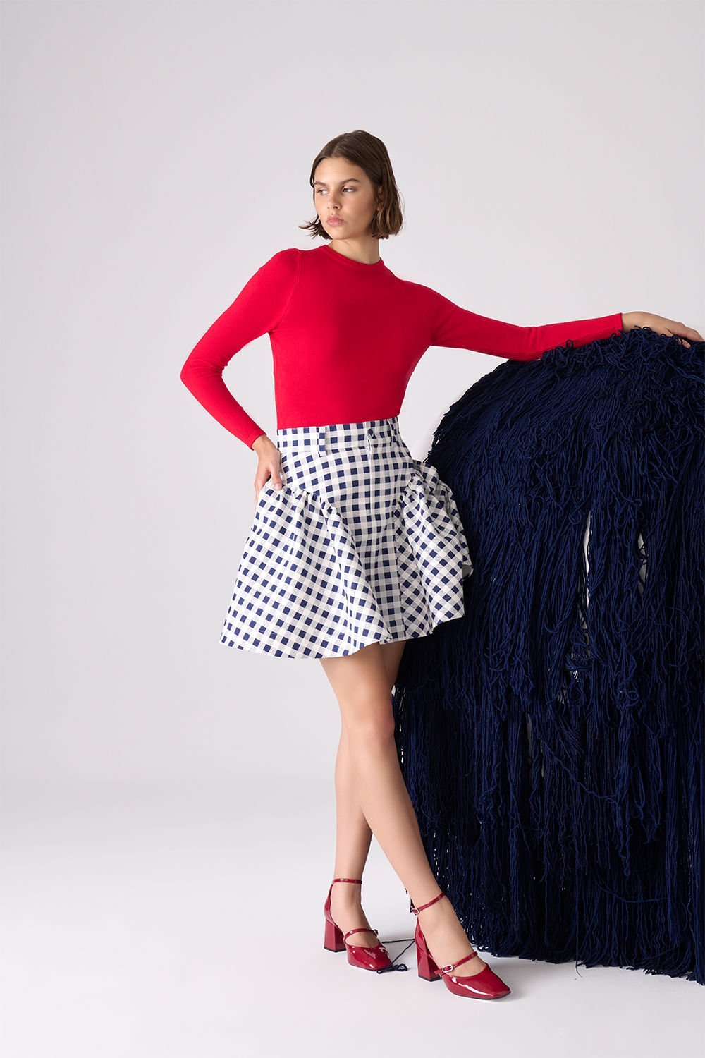 Isabel Navy Plaid